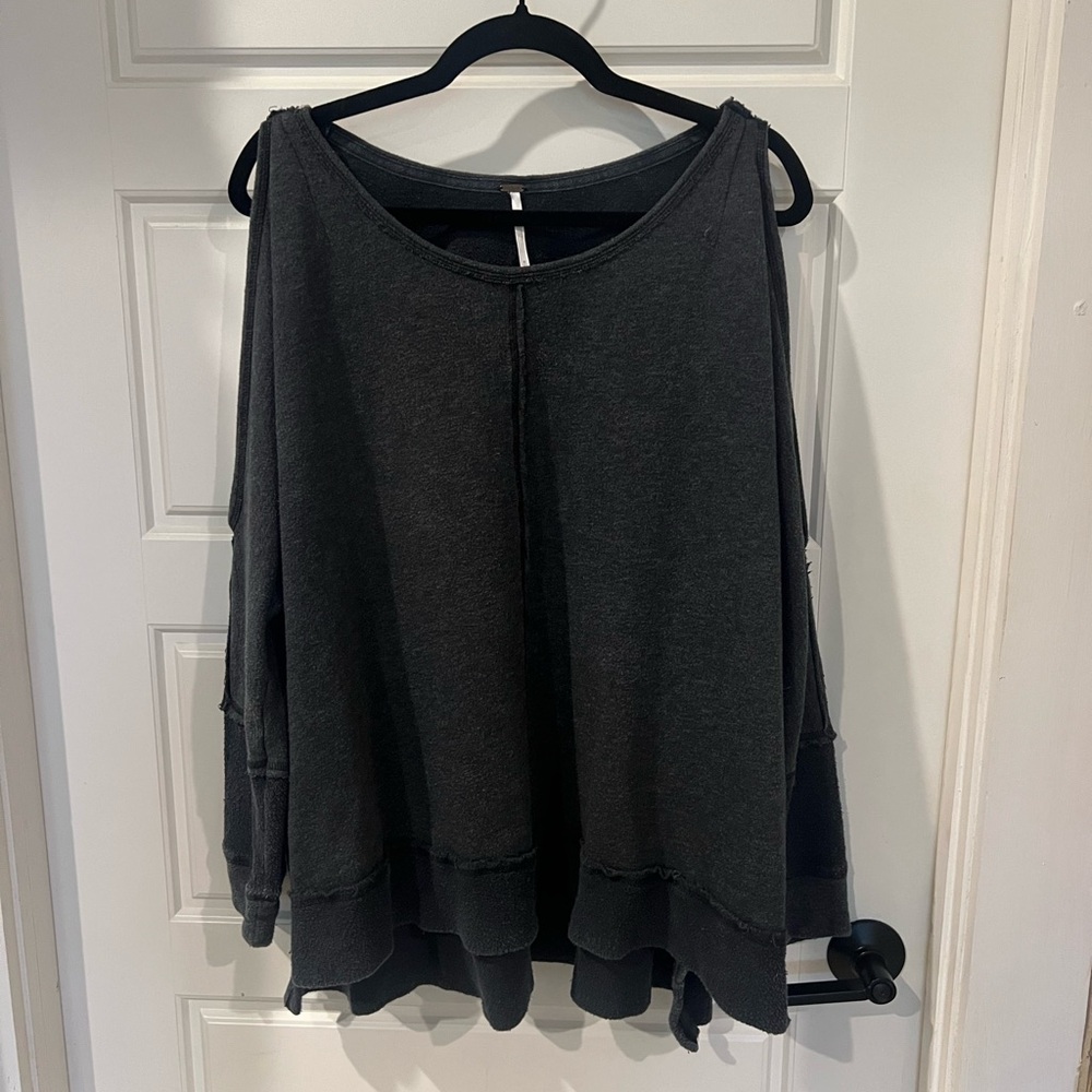 Free People Black cold shoulder Sweater/Sweatshirt
